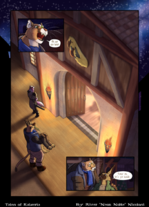 Zareth and Laska reach their grand Guild House.